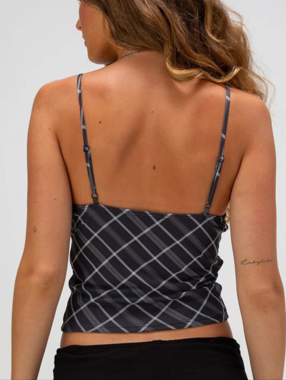 Forever 21 Size Large Black & White Adjustable Strap Cami